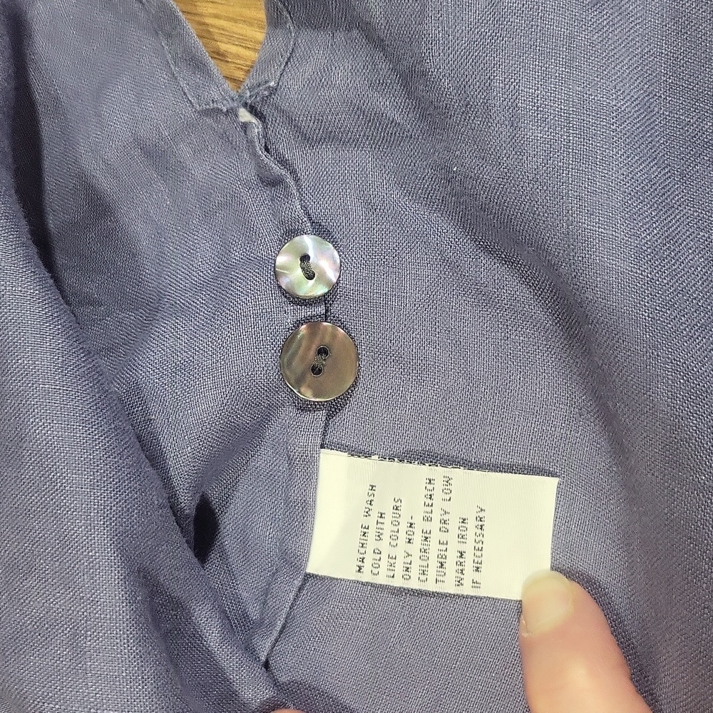 MARISA CHRISTINA Periwinkle Blue Linen Lagenlook 2 Piece Shirt/Jacket & Pants - Picture 8 of 17